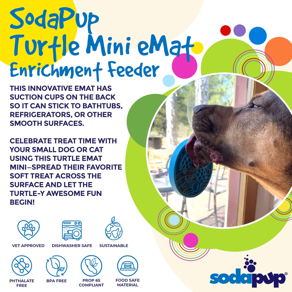 SodaPup Turtle eMat-Mini Suction Lick Mat for Dogs & Cats