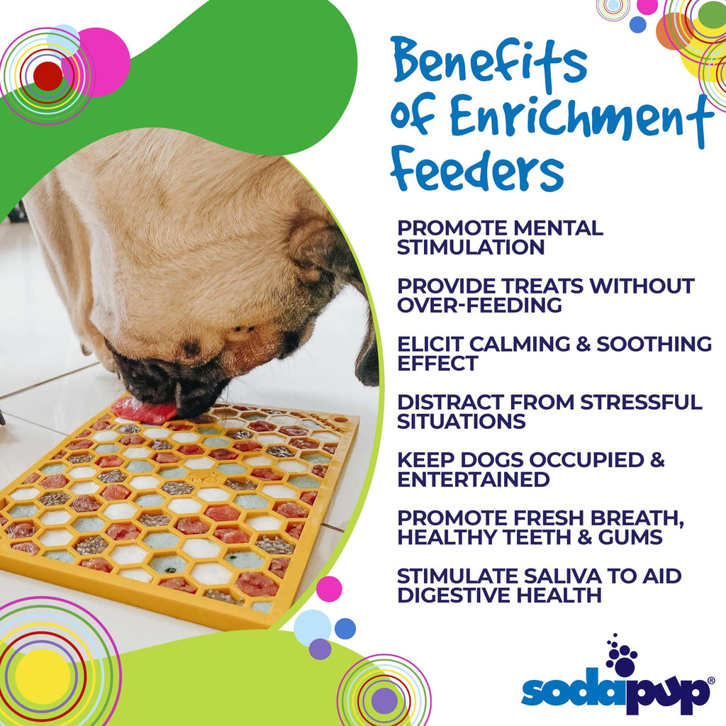 SodaPup Honeycomb eMat Lick Mat for Dogs & Cats