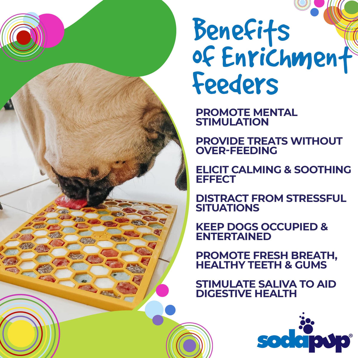 SodaPup Honeycomb eMat Lick Mat for Dogs & Cats