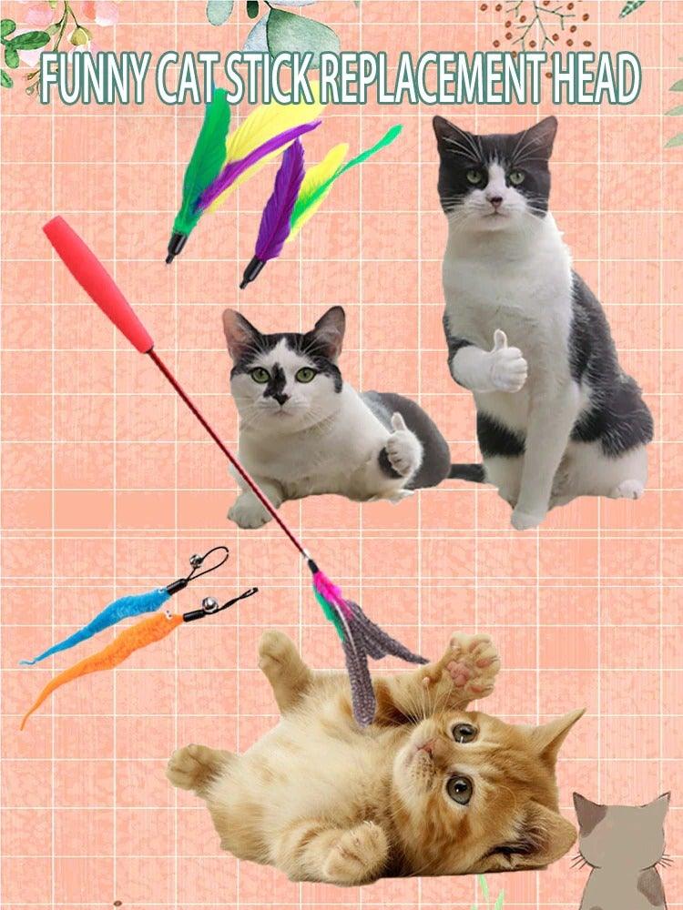 Interactive Cat Feather Teaser Wand & Refill Set